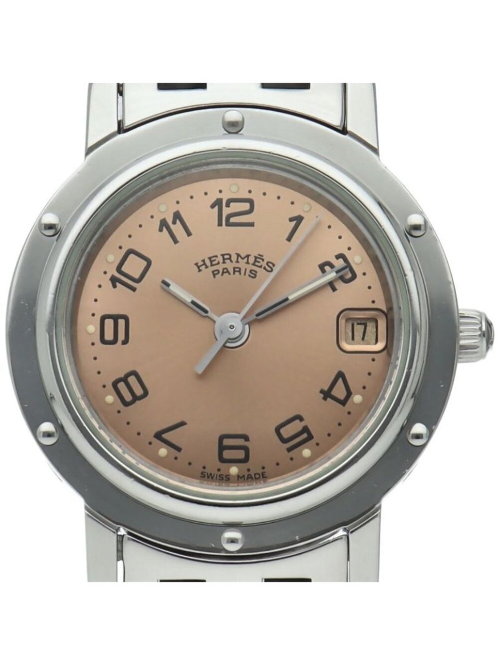 Hermes Clipper Watch SS Pink